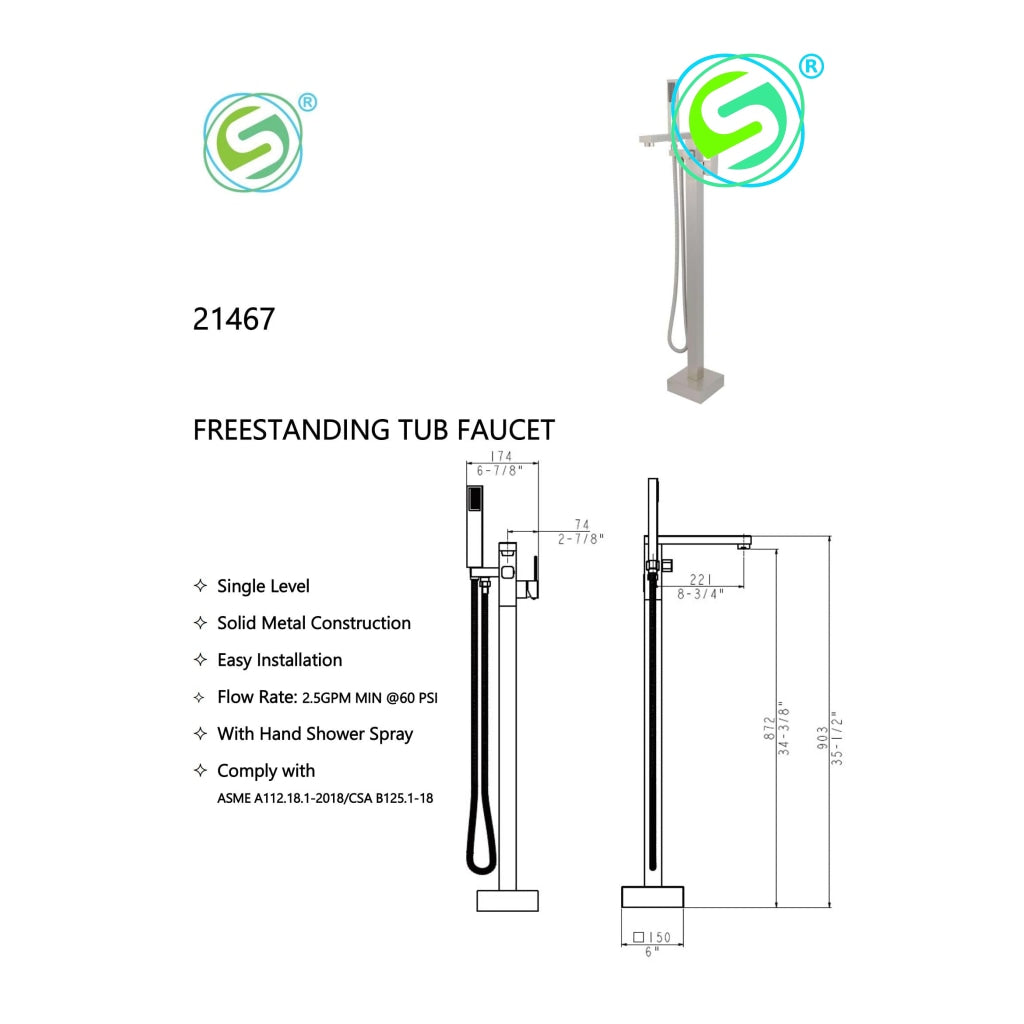 Freestanding Tub Faucet 21467